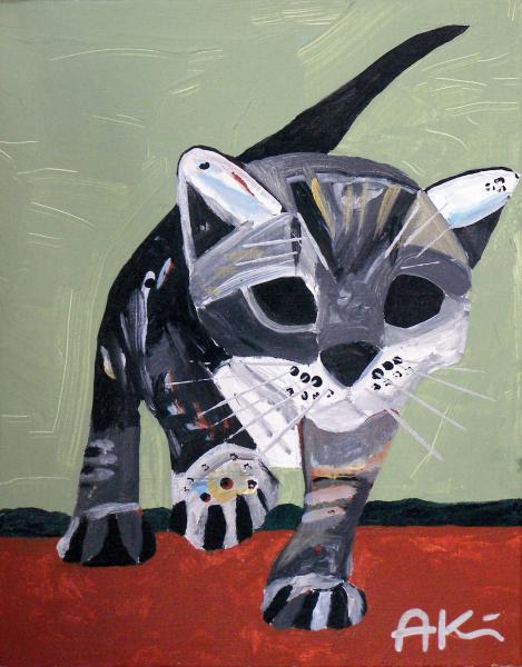 August Künnapu – Kitten (2004, acrylic on canvas, 25 x 19 cm)